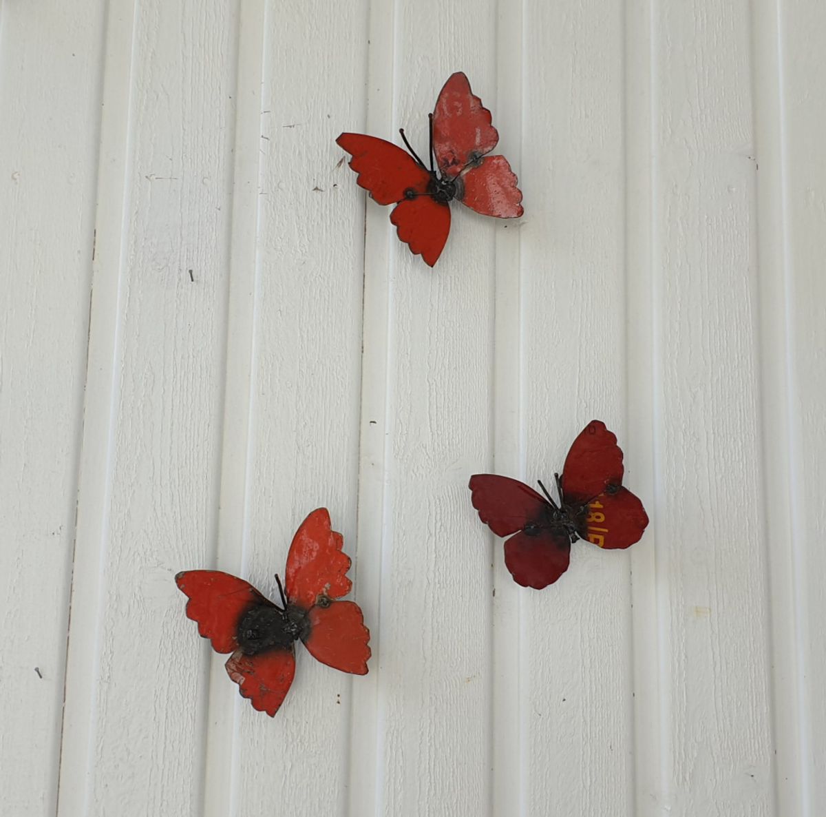Sommerfugl til vegg rød